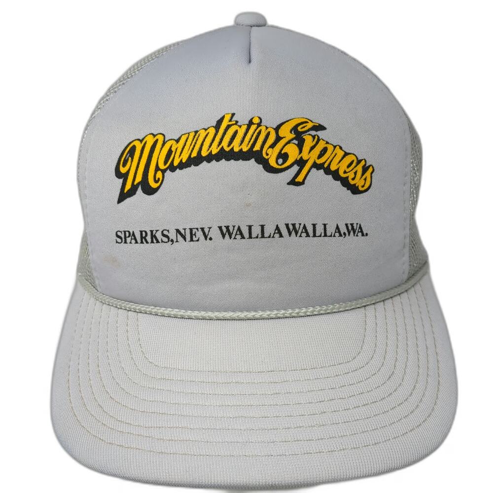 Hanes Mountain Express Sparks Walla Walla Trucker Hat Gray One Size Mesh Rope
